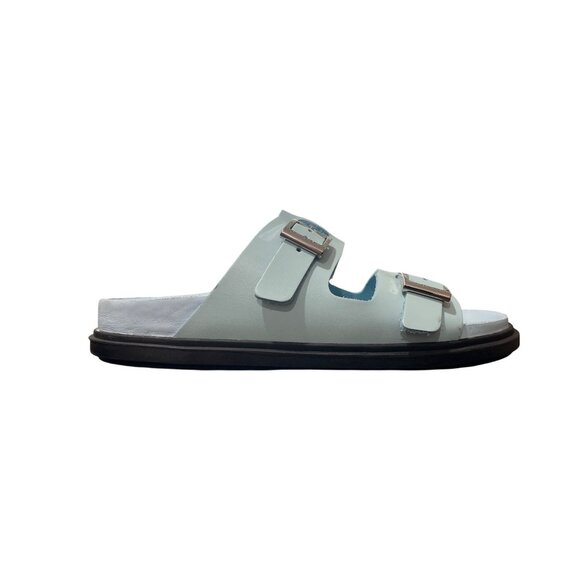 Birkenstock St Barths Slides Mineral Blue Sandals Buckle Women Size 38/ US 7 NEW - Picture 8 of 9